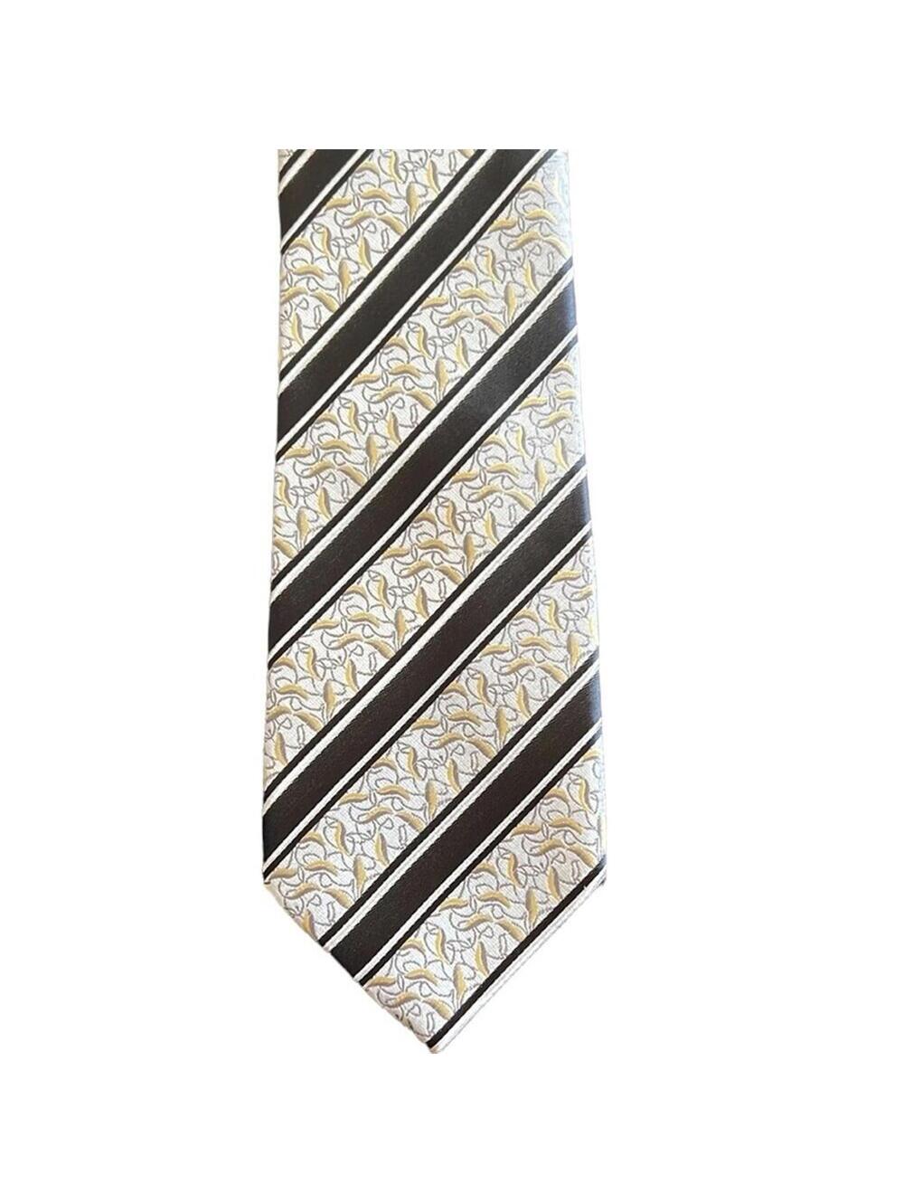 Gianfranco Men’s Black, Silver/Gray & Gold Dress Tie - 3.5" Wide | 0418